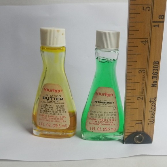 Vintage Durkees Imitation Pepperment & Butter Extact Glass Bottle  for Display - Picture 9 of 10